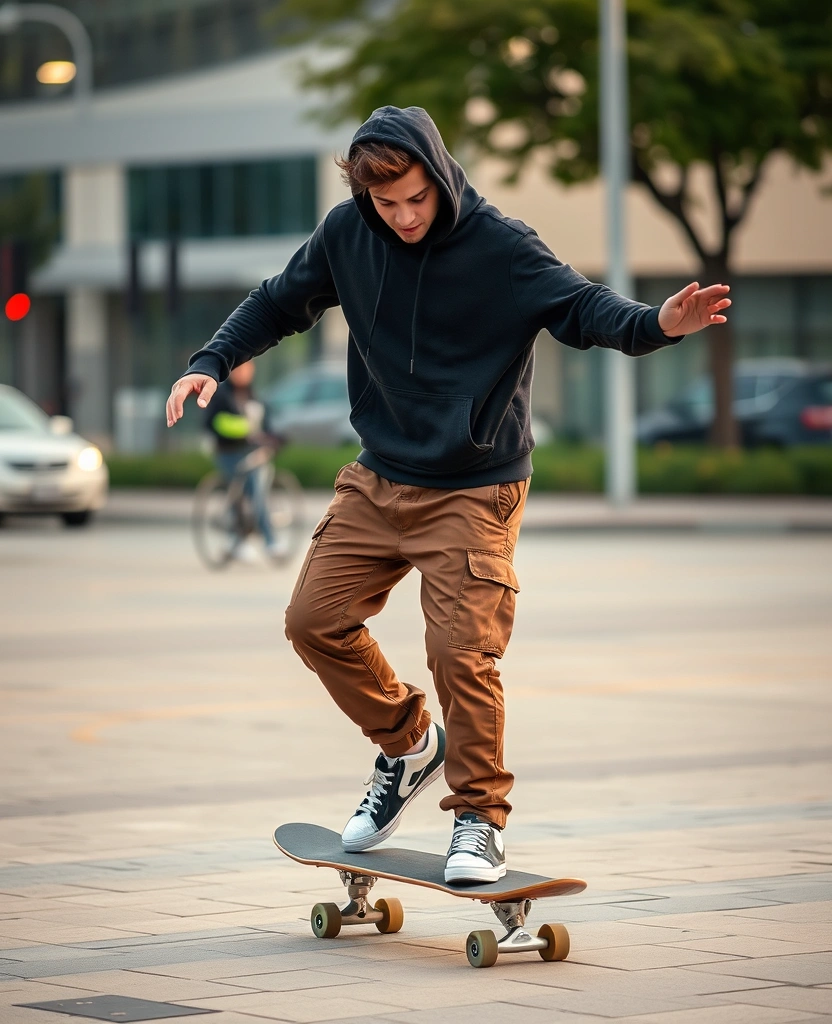 Customer @sk8.dan in hoodie skate session