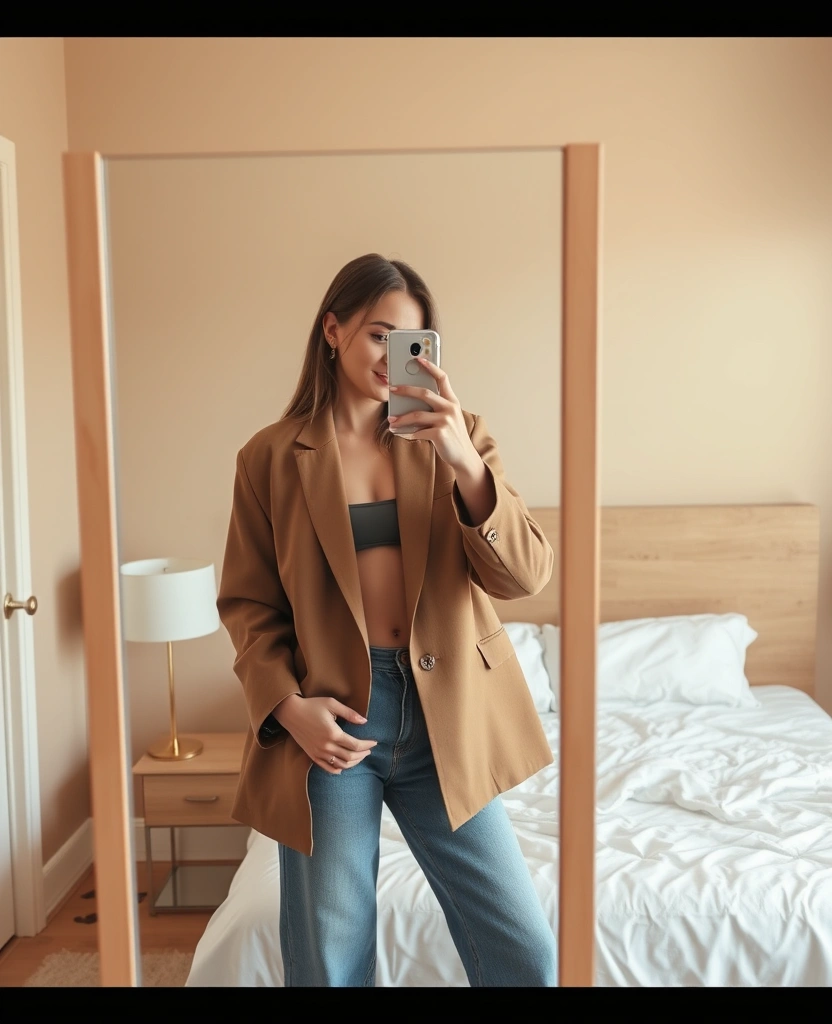 Customer @sarah.k styling oversized blazer look