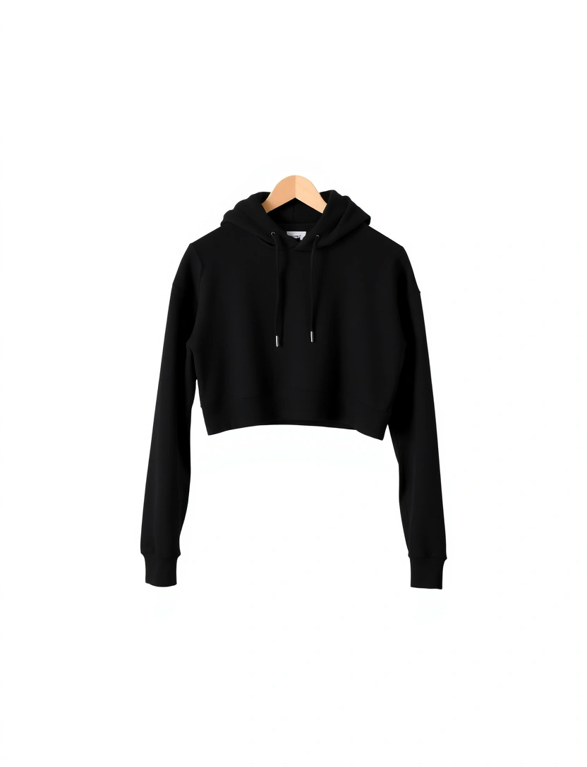 Black cropped hoodie