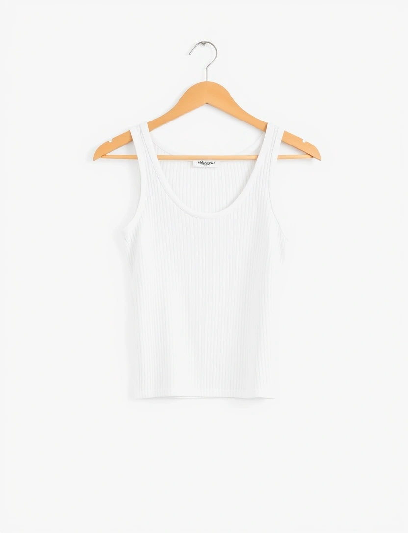 White ribbed essential tank